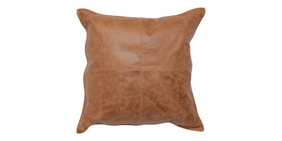 Dumont Leather Chestnut Square Pillow Cover + Insert