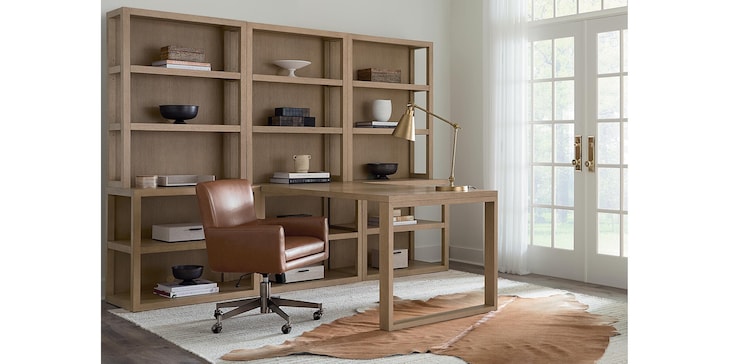 Peninsula Desk w/Bookcase & Hutch image number 1