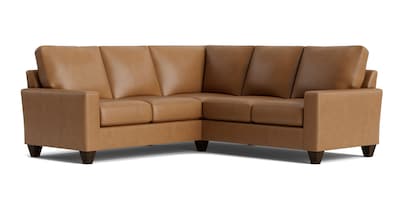 True Custom&reg; Leather Large Track Arm L-Shaped Sectional