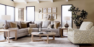 True Custom&reg; Leather Slope Arm L-Shaped Sectional